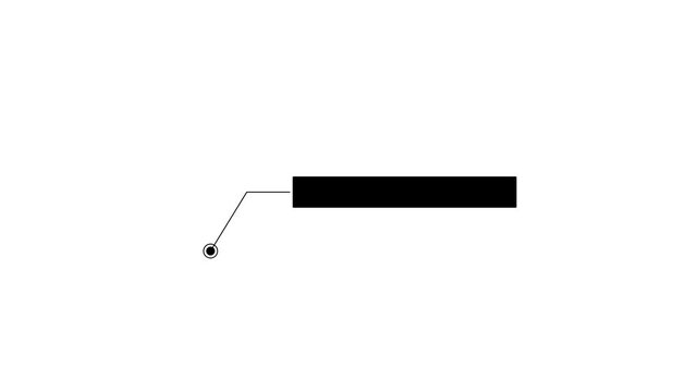 Simple HUD elements rectangle frame lines callout animation for text on white background. black HUD. animation