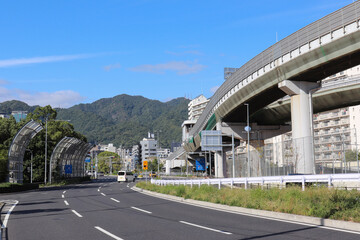Fototapeta premium 生田川インター付近の街並み（兵庫県神戸市中央区）