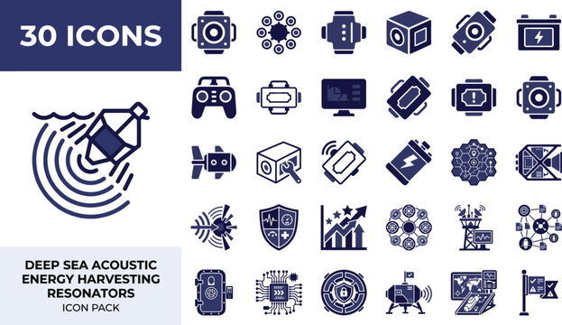 Deep sea acoustic resonator and underwater system management icons