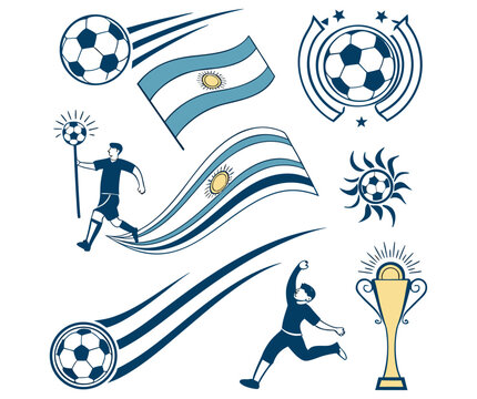 A dynamic 3d illustration of an athlete soccer football player in action kicking the ball to score a goal during a world competition match game