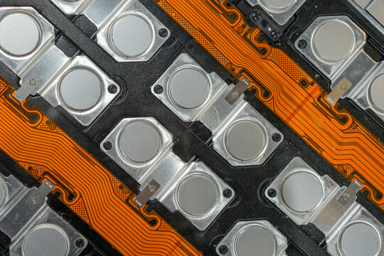 EV battery modules with CCS busbars linking parallel lithium cells in advanced electric power system