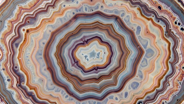 Agate thin section with color rings