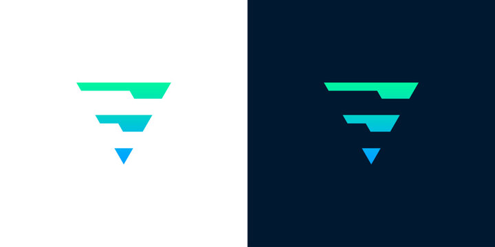 Modern abstract geometric logo design with gradient color transition for business or technology applications