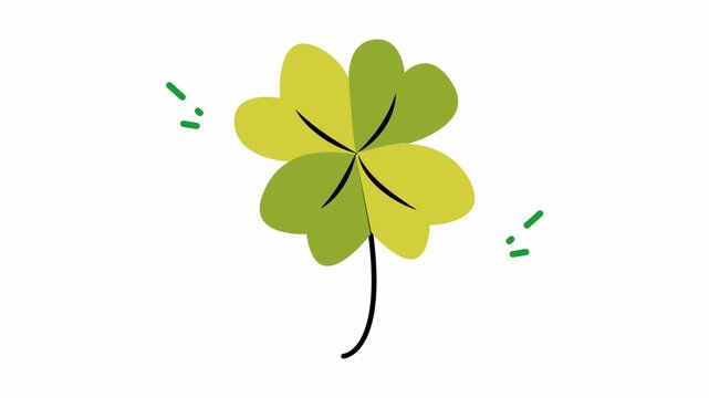Lucky four leaf clover symbolizing good fortune, ideal for st. Patricks day, irishthemed designs, greetings, and lucky charm concepts.