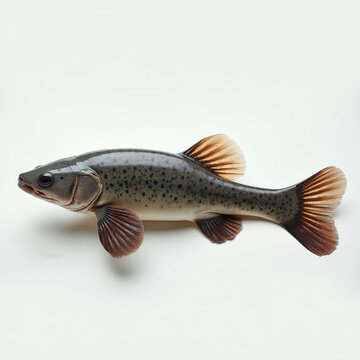 African lungfish, Protopterus annectens, is unique fish species with elongated body, spotted grey scales. It lives in freshwater habitats like rivers, swamps, showing its ancient evolutionary traits.