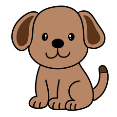 Obraz premium cute and playful dog comes to life in this charming illustration, with bright, expressive eyes and a joyful pose. Its soft features and lively personality create a heartwarming scene full of happiness
