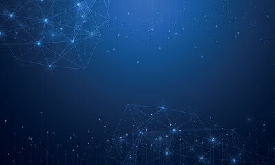Blue Abstract Technology Network Connection Background © Fauzi