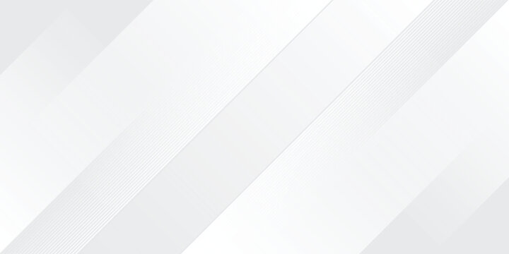 Abstract white and gray background with dynamic diagonal stripes and technical pinstripes. Modern minimalist geometric texture for tech