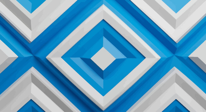Geometric pattern of blue and white diamond shapes with a textured, layered effect, creating a modern and abstract design