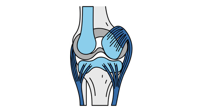 Anatomy of a human knee joint.