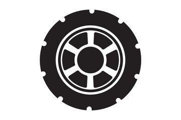 Obraz premium wheel icon, car wheel isolated on white background, car wheel with tire icon.