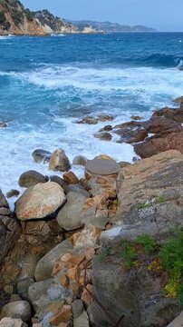 Beautiful lagoon Cala Bona on the Costa Brava, Catalonia, Spain. 