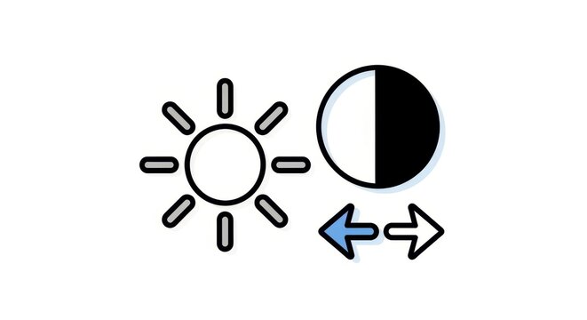 Sun and Moon Toggle Icon for Light and Dark Mode Interface.