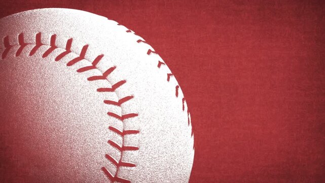 baseball loop rotating on red background