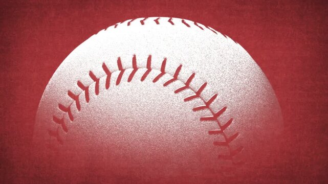 baseball loop motion rotating on red background