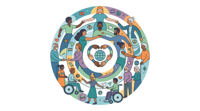 Diverse people around the world united.