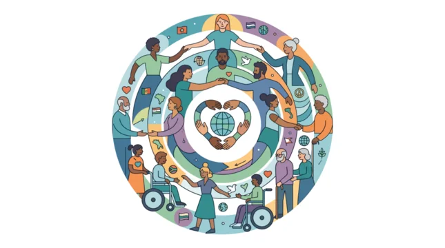 Diverse people around the world united.