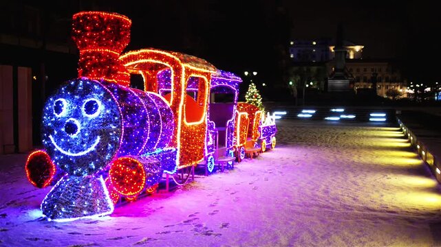 Krakowskie Przedmiescie in New Year, Warsaw