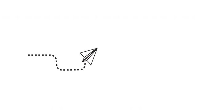 Animated Paper Plane Dotted Path Motion Graphic
