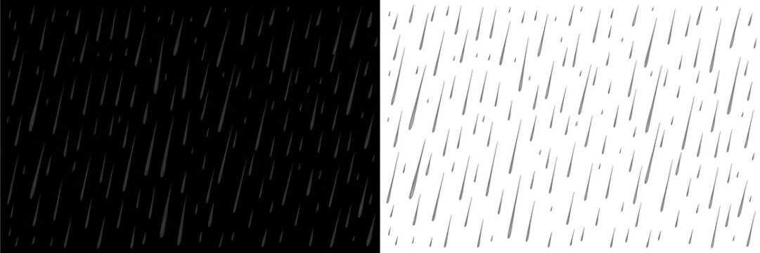 Rainy day textures, black and white backgrounds, diagonal rain patterns, wet weather graphics