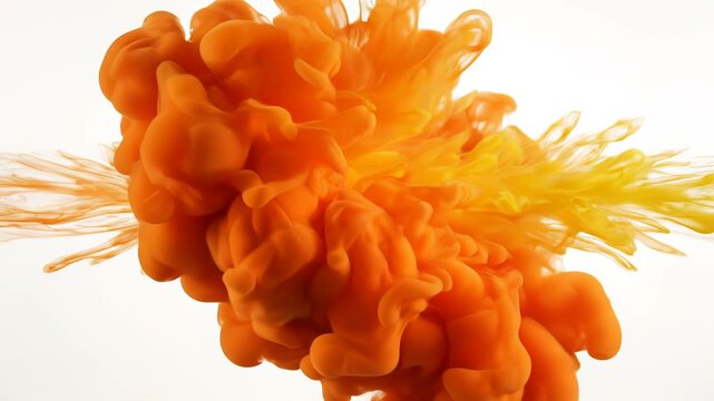 Orange and yellow ink clouds in water perfect for UI/UX elements, presentations, and digital art