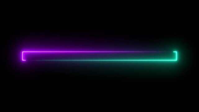 neon Straight neon lazer animation of horizontal line on alpha background.Straight neon line animation glowing background video on black background.4k