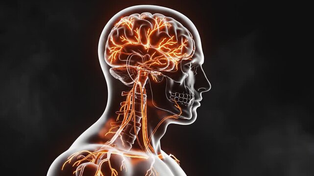 Human brain and nervous system anatomy showcasing relatable emotions and authentic living