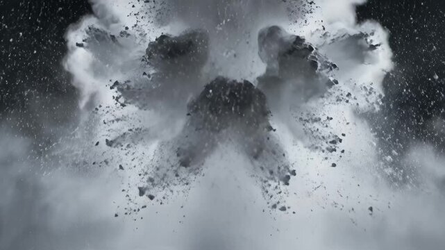 White powder explosion against black background perfect for UI/UX elements, presentations, and digital art