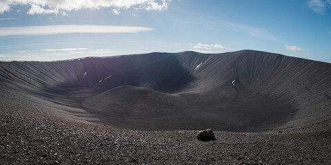 View over Hverfjall volcano crater near Lake Myvatn (Iceland) © p_rocha