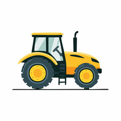 Obraz premium Yellow Tractor Illustration