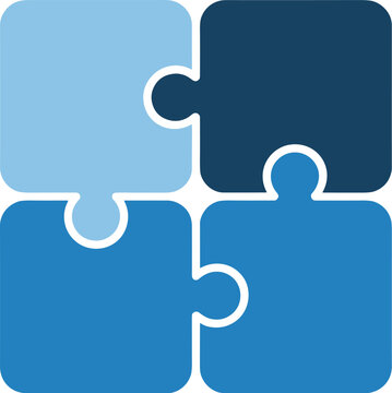 Four Interlocking Puzzle Pieces illustration vector