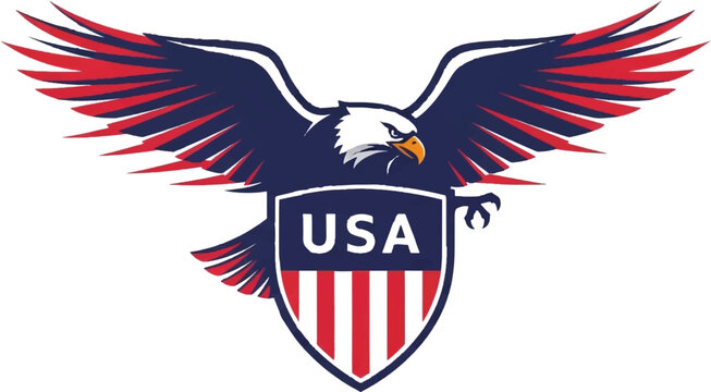 American eagle logo, USA shield icon, patriotic symbol, national emblem