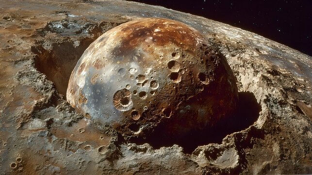 Incredible orbital view of Jupiter moon Io featuring active volcanoes and colorful sulfur deposits across the surface.
