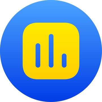 Modern blue chart icon with yellow gradient finish