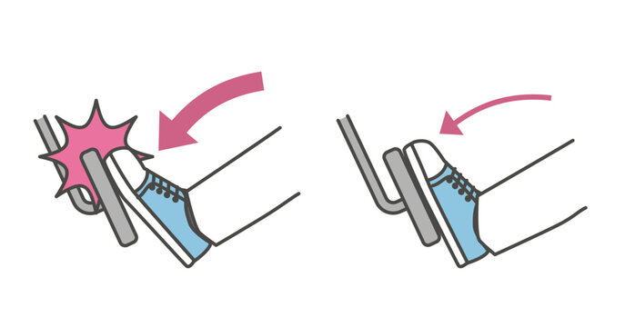 急ブレーキとふんわりアクセルの比較イラスト