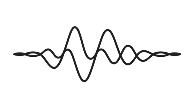 Sound wave symbol for audio and music applications, minimalist vector icon