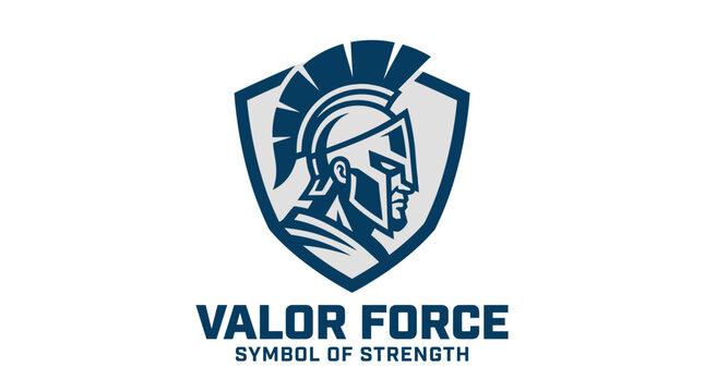 Valor Force Logo - Spartan Helmet Symbolizing Strength and Determination.