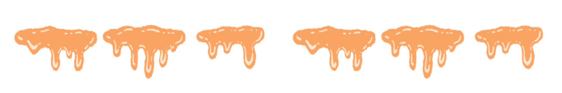 Orange slime dripping Halloween border vector illustration border