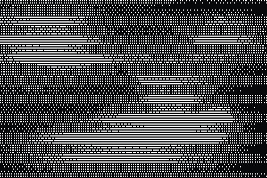 Abstract horizontal line texture pattern with digital glitch effect on dark background.