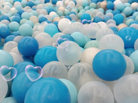 blue spheres on white background