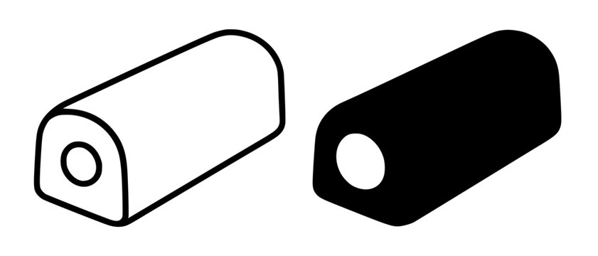 Twinkie minimalist icon in outline and silhouette design
