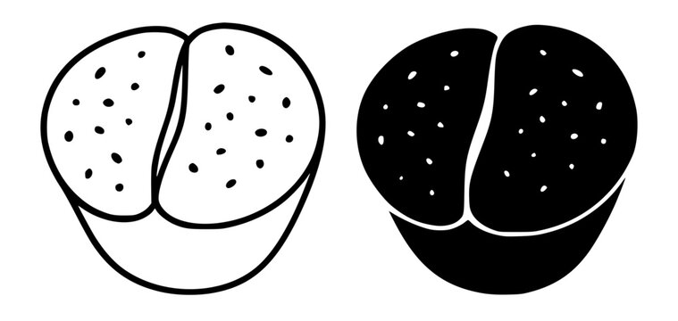 Lithops minimalist icon in outline and silhouette design