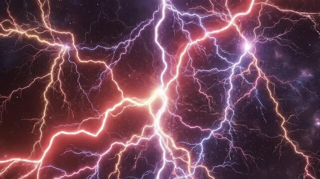 Electric lightning in space perfect for scenic backgrounds and natural storytelling