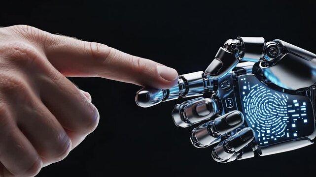 Human hand and robotic hand interaction for creative digital media and visual arts