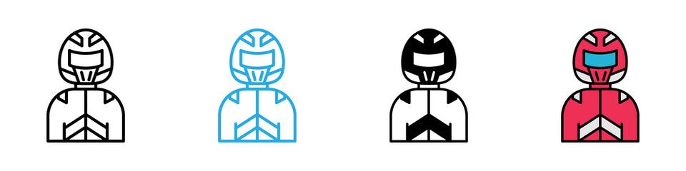 Fototapeta premium Driver multi - style icon design concept