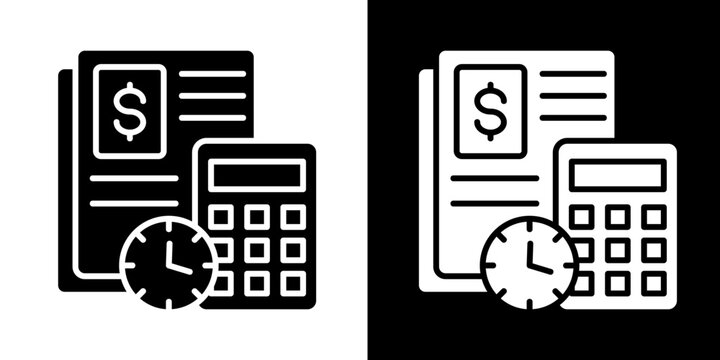 Cost Estimation Tool  Icon Set White Glyph Style Collection

