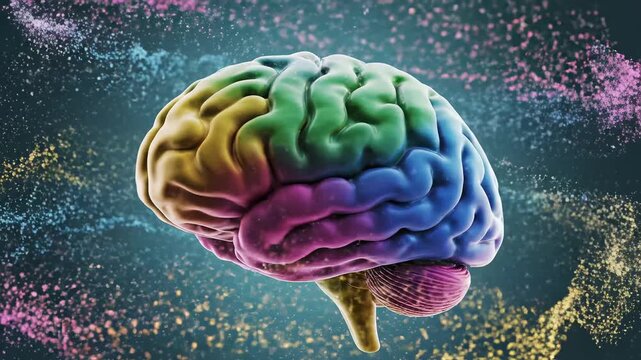 Colorful brain with sparkles emphasizing healthcare innovation and patient well-being