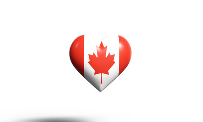 Fototapeta premium love heart canada day happy 1st first day date july month happy canada day canadian love heart politic government emblem country national love heart happy canada day happy independence day maple leaf 