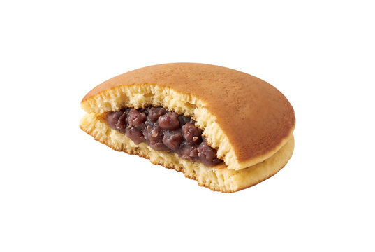 かじりかけのどら焼きが浮かぶ和菓子