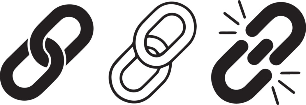 Internet URL or webpage url link icons set.